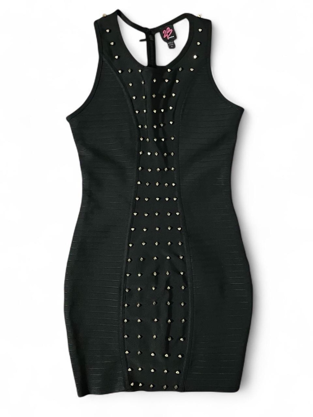 2B Bebe Black Studded Bandage Mini Dress